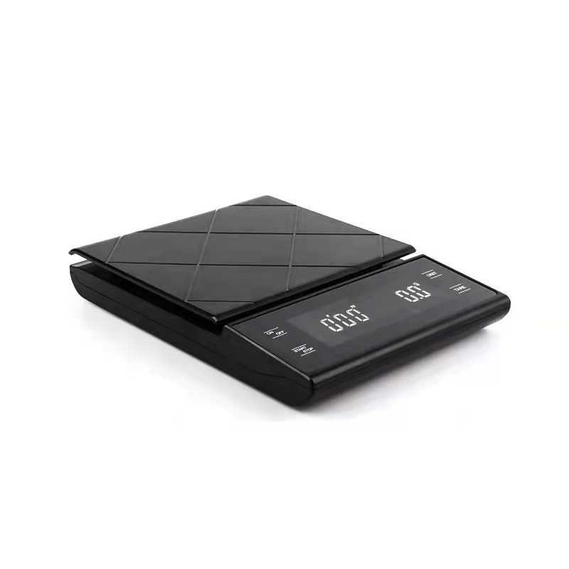 自动计时咖啡秤  数字触屏食品电子秤 带隔热垫充电手冲咖啡豆称