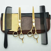 美发剪螺丝宝石牙打批发剪金色单薄厂家剪平高理发剪刀尾刘海剪