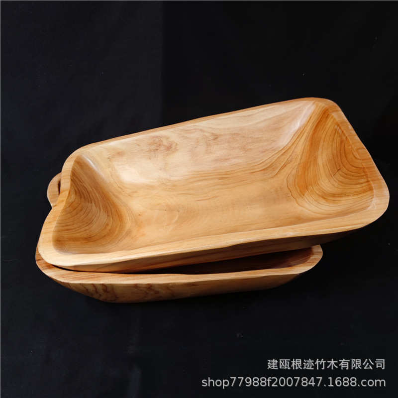 实木果盘木制长方形超大号木盆厂家盘子家用餐盘批发（月销1000）