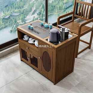 移动桌茶台家厅用实木小茶车客BOX茶泡茶几茶套装 全自动烧水具壶