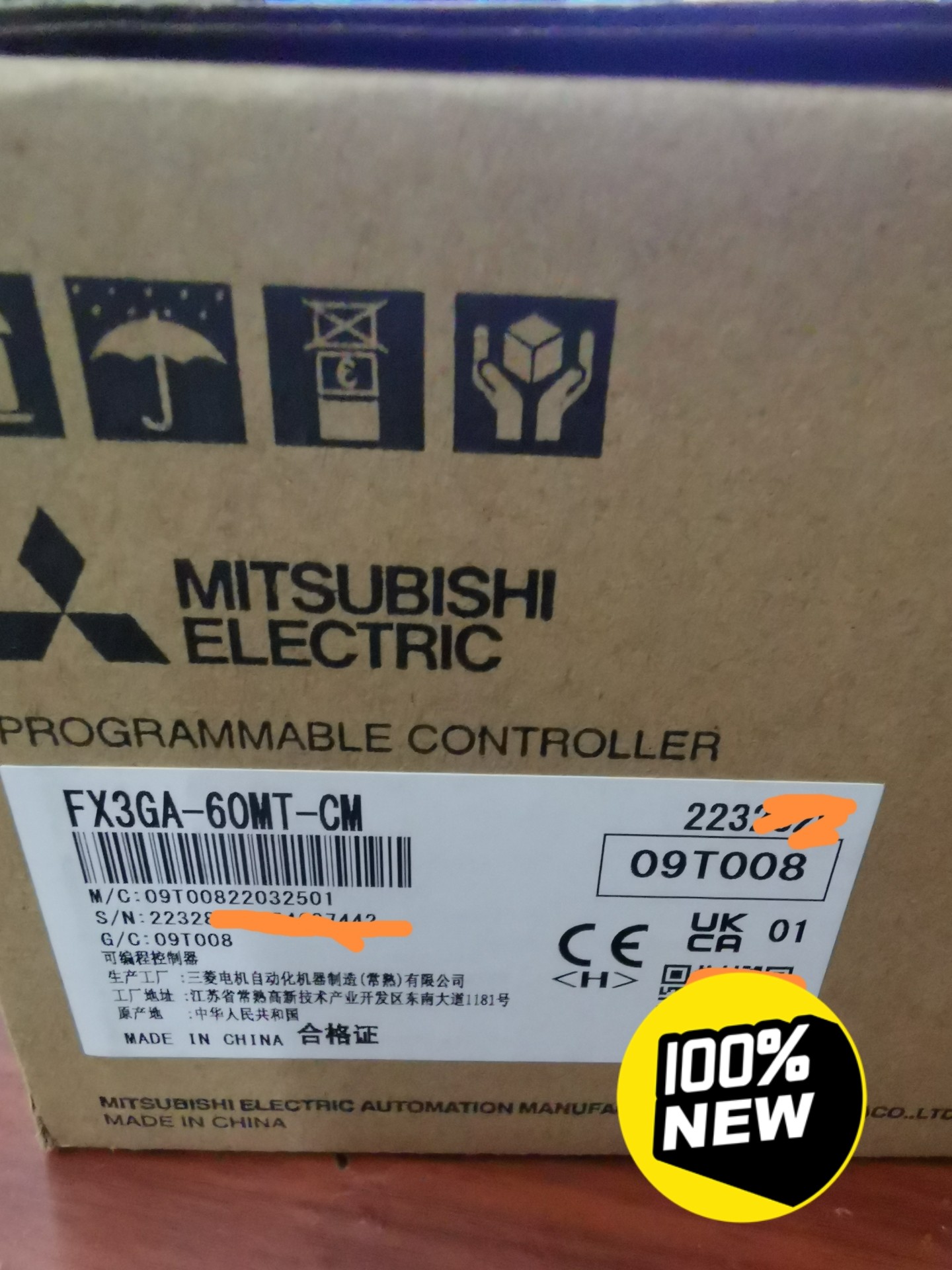 三菱PLC全新原装正品FX3GA一60MT，未开封，目前是2