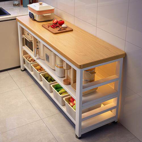 Kitchen shelf, vegetable cutting table, narrow edge cabinet