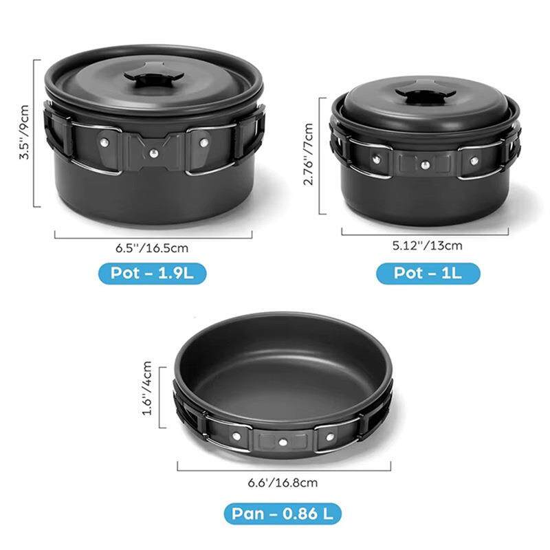 DS300餐具 户外野营锅具便携锅具套装户外野营炊具野营套锅野营锅
