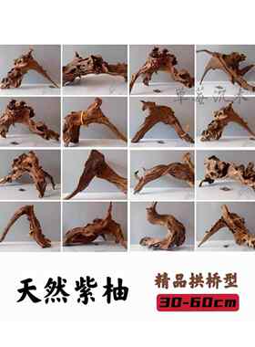 60厘米以下大沉木拱桥形沉木鱼缸景观装饰异形免煮紫柚木