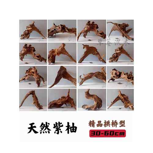 60厘米以下大沉木拱桥形沉木鱼缸景观装饰异形免煮紫柚木