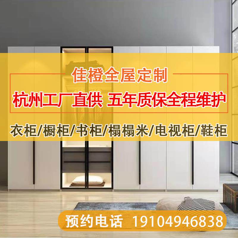 杭州工厂衣柜全屋定制整体橱柜衣帽间定做平开门现代简约实木家具