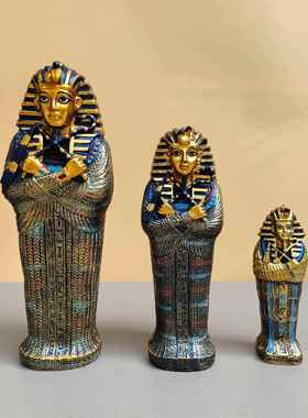 木乃伊手办金字塔装饰品摆件埃及法老旅游纪念品圣甲虫模型工艺品