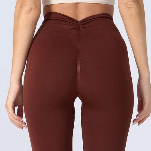 V waist hip high waist running pants, tight fitting