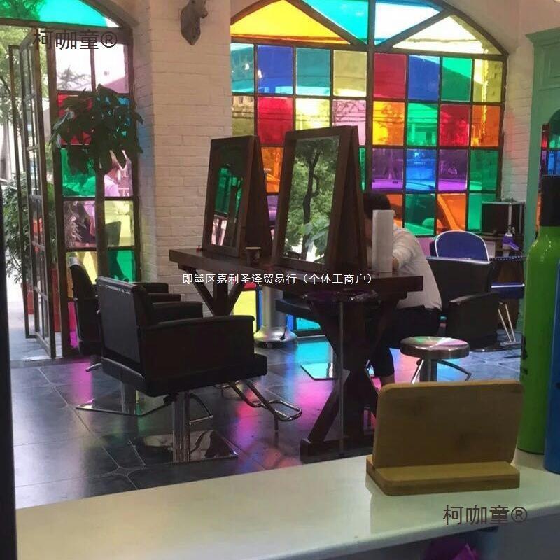 美式复古美发店镜台发廊烫染区镜台理发店镜子潮店烫染桌台麦太保