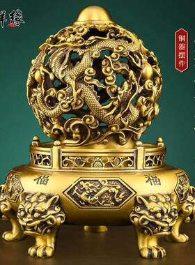 铜九转干 干坤青龙鼎客厅办公室家居时来运转招财摆件店铺开 业礼