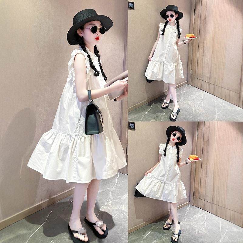 英国NextKiss女童连衣裙夏季2025新款儿童洋气Polo大童衬衫公主裙