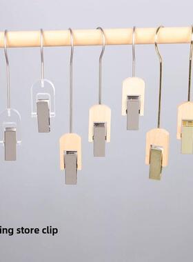 十大品牌透明衣架挂钩木质S勾服装店内衣夹子水晶布料夹水晶围巾