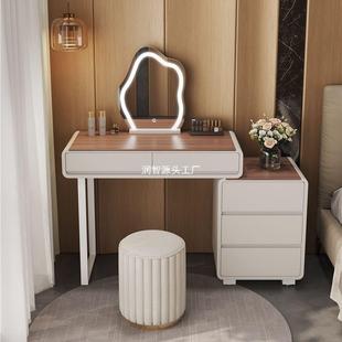 实木烤429型漆小户梳妆卧简室60台cm现代约奶油风主卧斗柜一体化