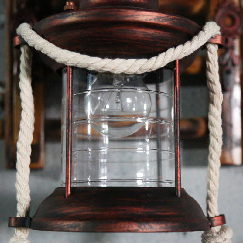 美式乡村走廊壁灯地中海餐厅阁楼茶室壁灯过道新中式竹编壁灯