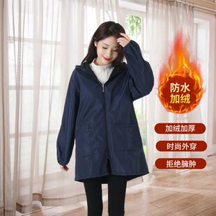 新款直销冬天加绒罩衣工作服防水罩衣加绒男女加厚防污防油厨房围