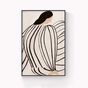 北欧马蒂斯卧室装 饰画ins风小众艺术玄关挂画抽象人物客厅落地画