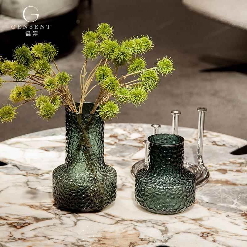 晶淳 锤纹欧式花瓶高颜值水培植物大小号插花瓶桌面摆件鲜花