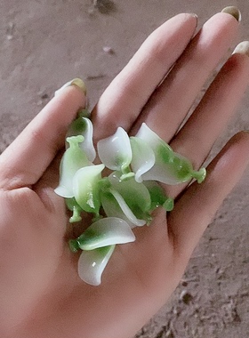 老料器花瓣汉服发簪20片绿白樱花Q-72