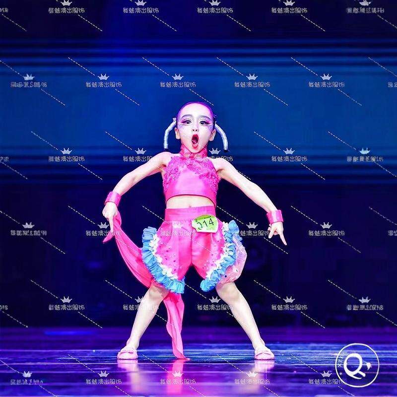 儿童民族舞蹈演出服小舞蹈家妞啊扭秧歌舞台表演服幼儿舞台装少儿