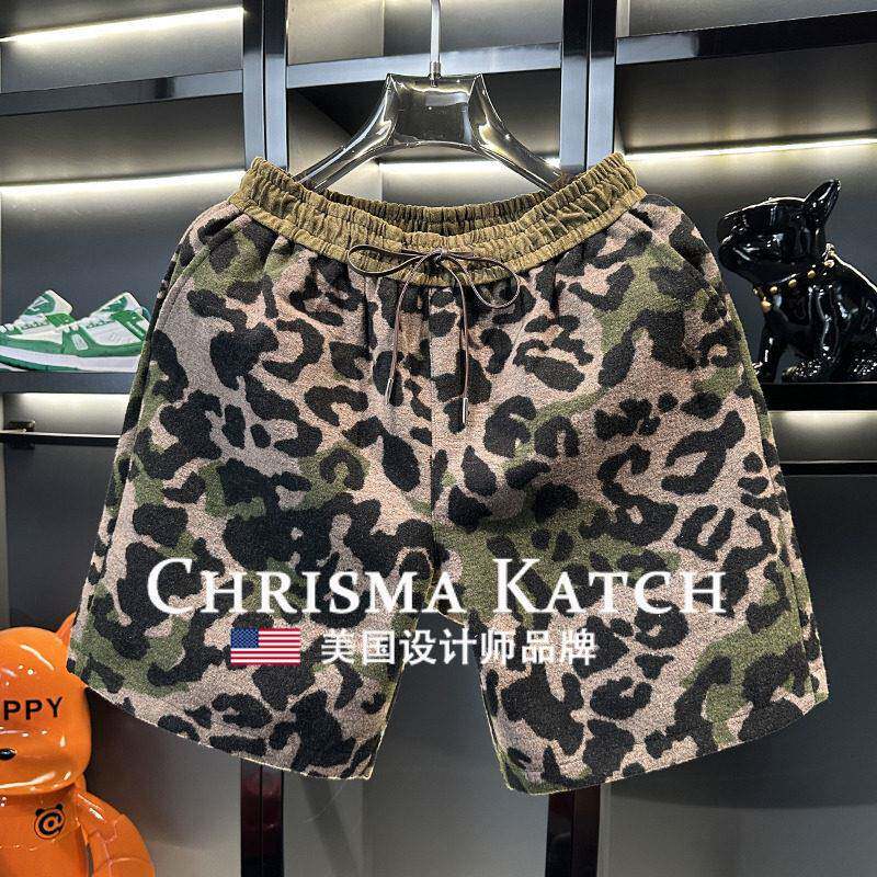 出口美国⭐Chrisma Katch~时尚百搭豹纹迷彩沙滩短裤男士夏季美式
