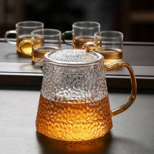 2026新款玻璃煮茶壶泡茶加厚耐高温锤纹茶具家用茶水分离单壶套装