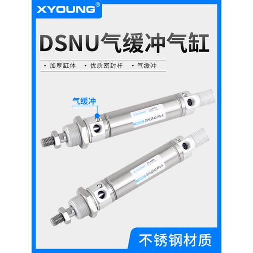 XYOUNG气动DSNU气缓冲迷你气缸DSNU25-50-PPV-A不锈钢迷你气缸