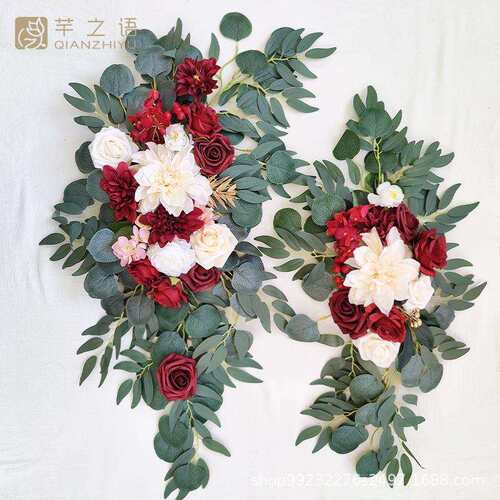 门楣花角花手工仿真花婚礼花艺拱门花水牌花装饰仿真节庆饰品
