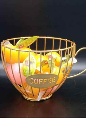 厂家直销新款创意铁线圆形咖啡无座铁艺水果盘喷塑电镀金色铁摆件