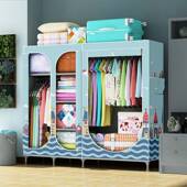 钢布衣柜管加粗加固易777 2577大衣柜布艺钢架全封简闭密封防尘号