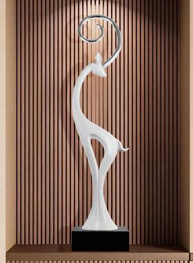 现代轻奢福禄双全鹿摆件客厅电视柜装饰玄关壁龛竖高乔迁新居礼物