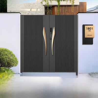 广东格栅门铝合金院门双门别墅门智能院门新型中国风院门