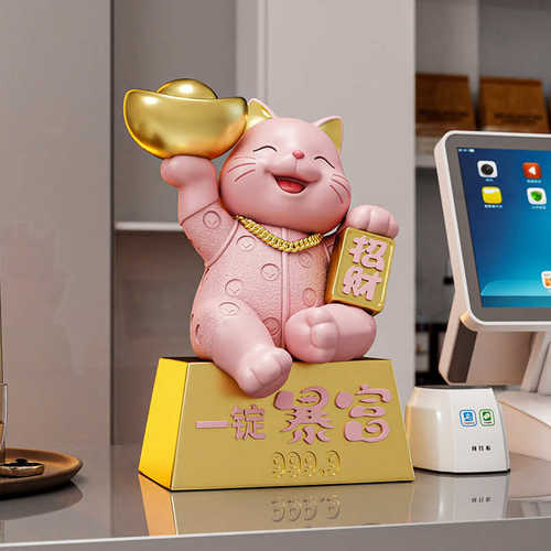 源头厂家招财猫暴富桌面装饰品摆件开业送礼收银前台办公室摆件