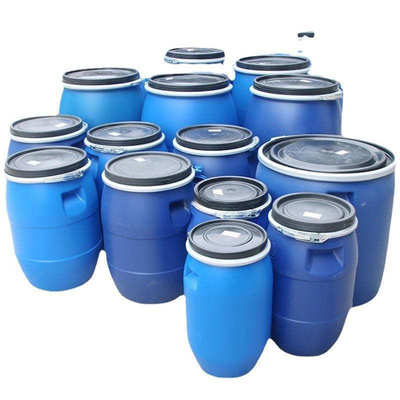 塑料铁箍桶加厚圆桶蓝色带盖水桶化工桶法兰桶密封闭口涂料直身桶