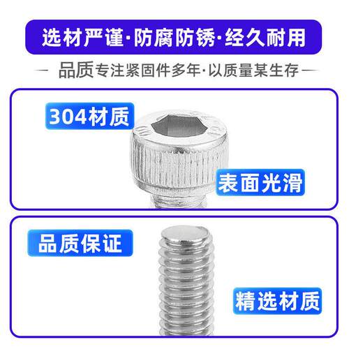 520pcs 外贸套装304不锈钢圆柱头内六角螺丝杯头螺钉组合M3/M5/M6