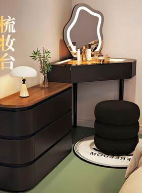 新实木款小户型角梳卧妆台三角斗柜转一体家dfhg7589用室墙角化妆