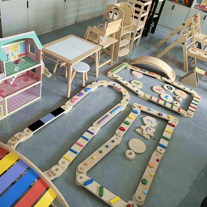 儿童木平木感衡统训器练材家用独桥819幼儿园宝宝体育早教玩具
