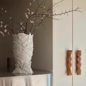 现代意式 饰品摆件 极简创意褶皱与光绕线花瓶摆件书房桌面家居装