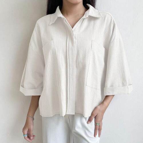 Seven quarter sleeved shirt for women七分袖衬衫衬衣女