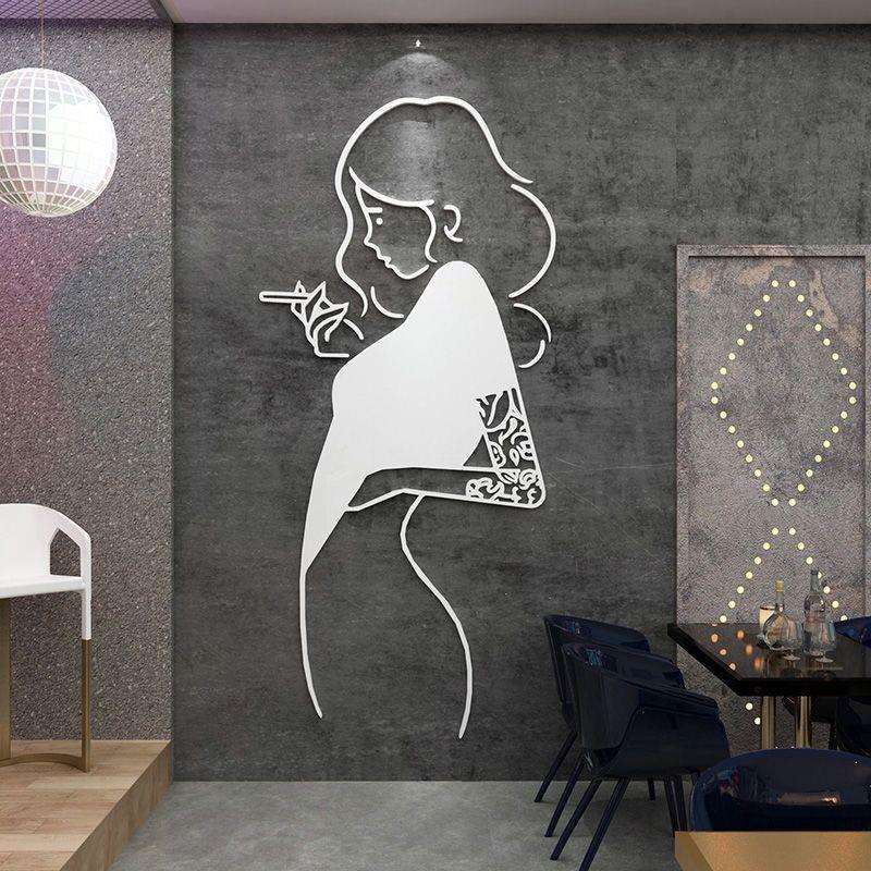 网红打卡拍照区深蓝色区清酒吧装饰品场景布置壁画小啤馆墙面贴纸