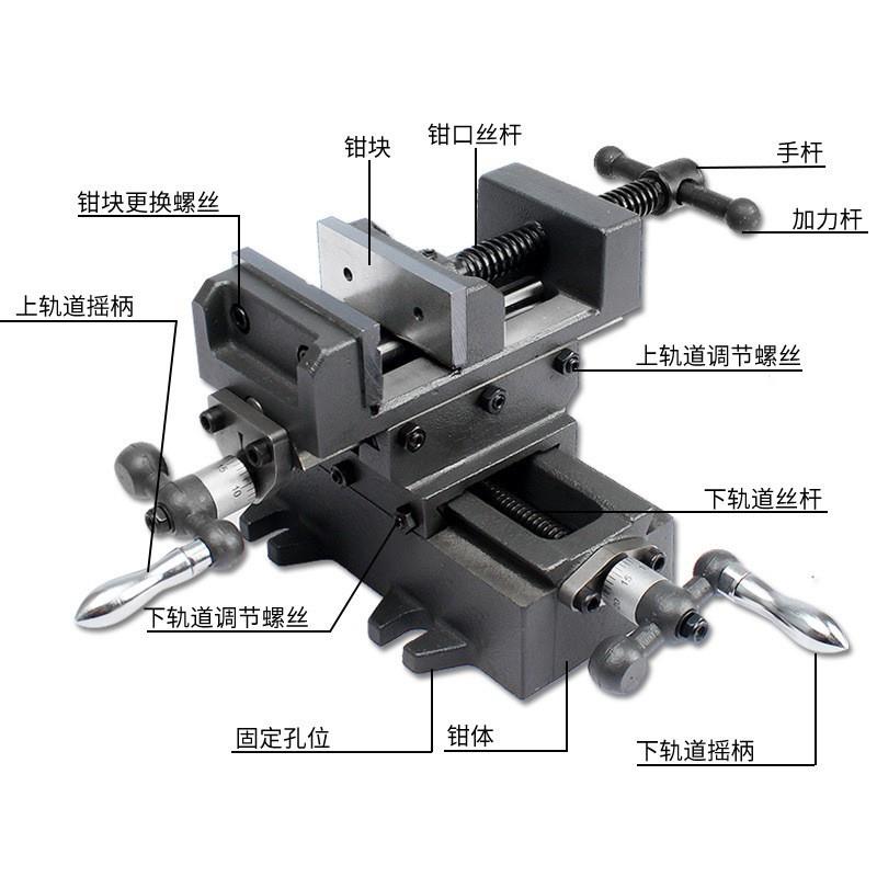 十字平口钳双向移滑动台台钻台精密3寸十字台钳铣床重型虎钳夹具