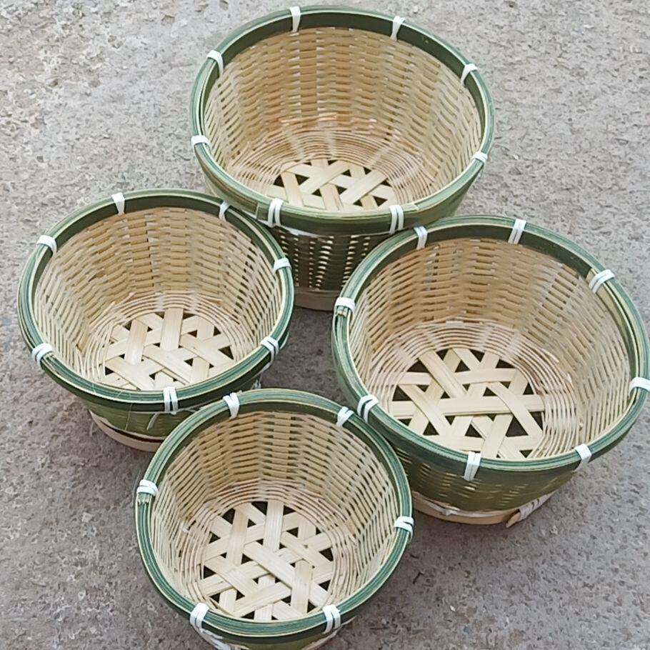 竹制品竹编筐水果篮馒头筐收纳篮面包篮竹编篮(年糕笼蒸笼)