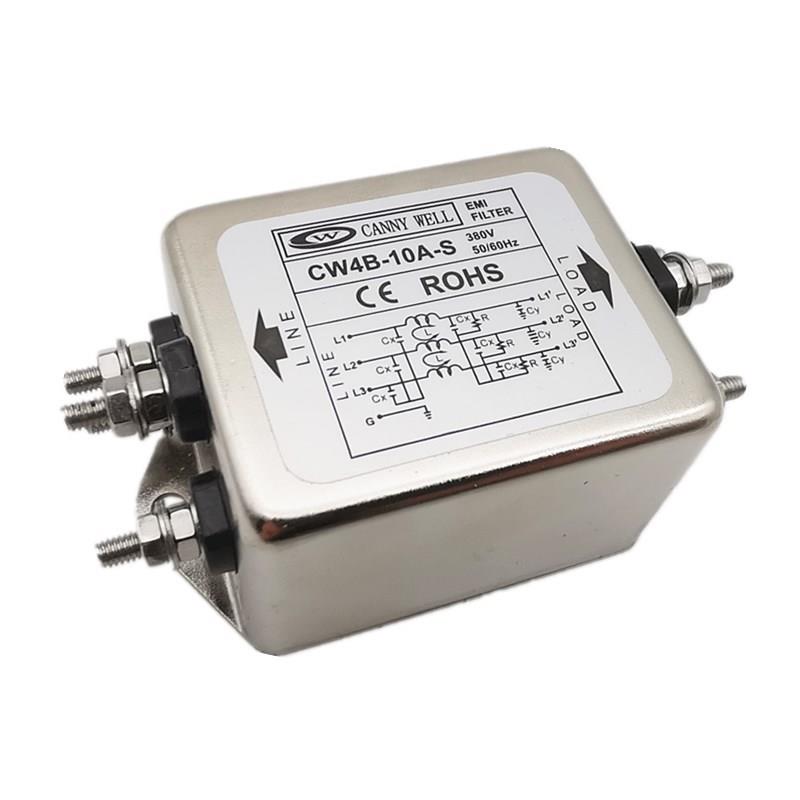 三相三线电源滤波器CW4B-10A-S10A交流380V抗干扰原厂现货