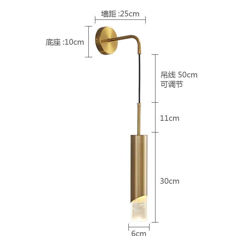 轻奢卧室床头led壁灯北欧创意个性金色电视背景墙设计师过道壁灯