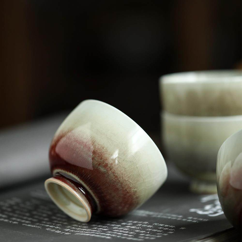 琉璃苏打烧窑变茶杯纯手工主人杯闻香杯复古陶瓷杯品茗杯茶具单杯