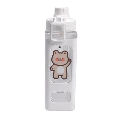 Kawaii Bear Water Bottle For Girls Cute Plastic School Gym