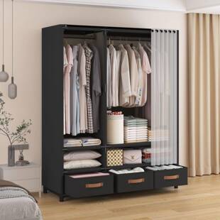筒易衣易柜简约现代家用卧室经济型简柜租收纳Y55P物置架出房衣橱