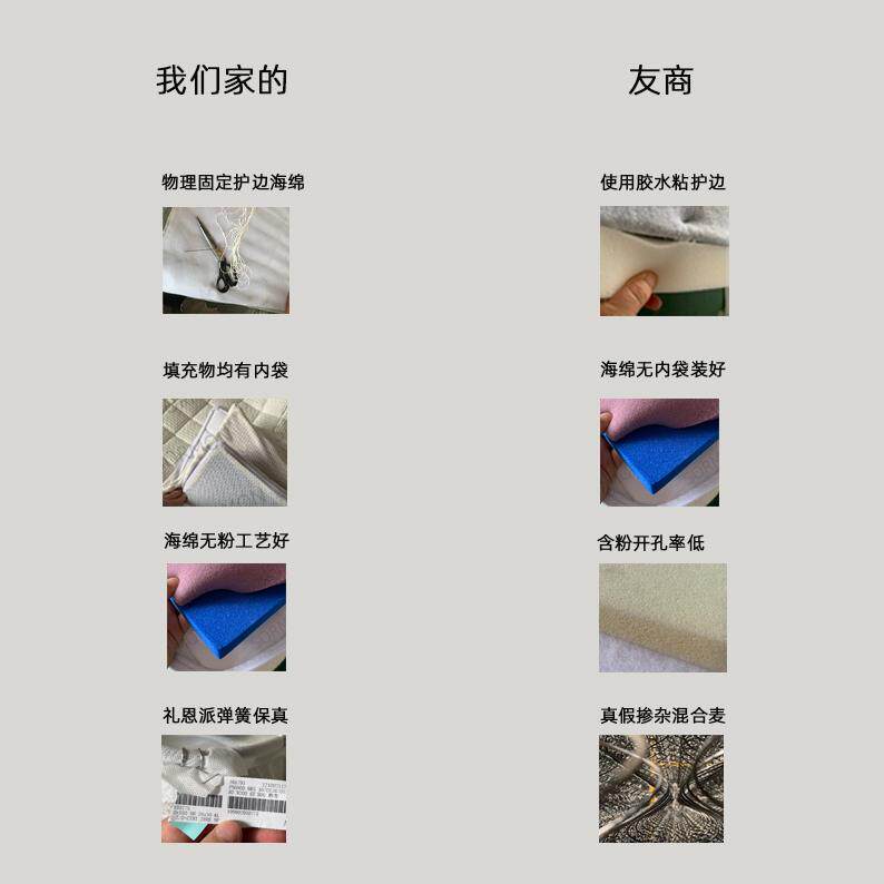 7T可拆洗床垫礼恩派爱可扣弹簧软硬调节0胶1.8乳胶厚记忆棉LF