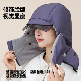 骑电动车保暖帽子冬天女款防寒户外雷锋帽女冬加厚东北护耳防风帽