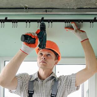 5米黑色弯轨挂钩套装 可弯曲路轨轨道配件窗帘静音滑道路轨支架杆