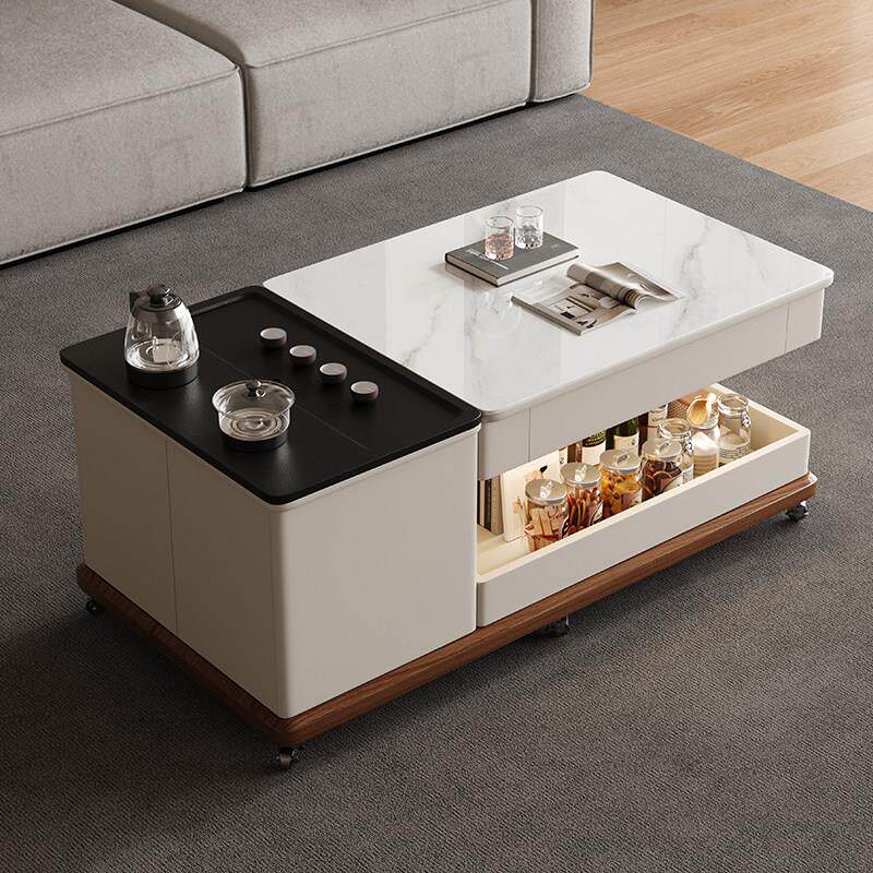 岩板茶几现代简约泡茶桌烧水壶一体式移动沙发边几家用客厅小茶台